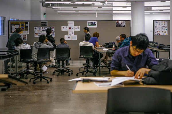 Students at work inside CCS's A. Alfred Taubman Center for Design Education