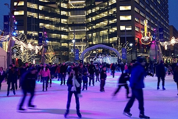 Ice skating at Campus Martius Park