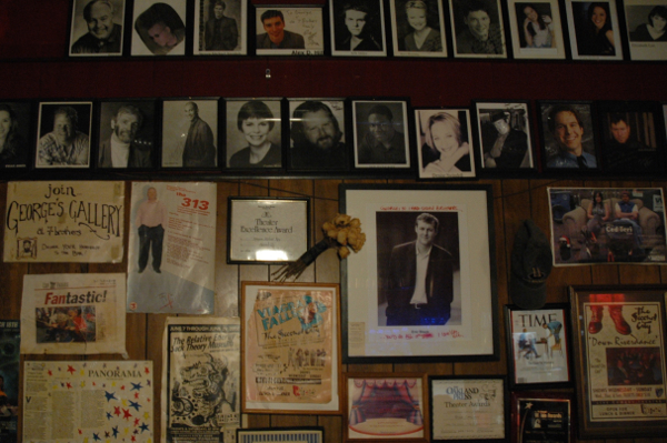 The wall of fame at 7 brothers proudly displays head shots of the various actors whove visited the bar.