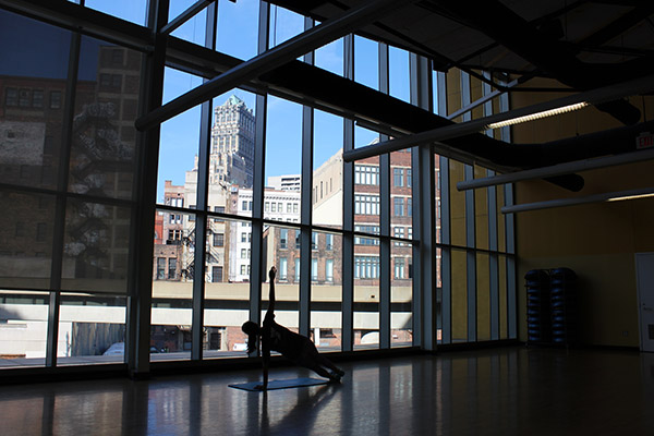 Looking out from the Boll Family YMCA